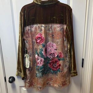 NWT Tulip Garden Velvet Jacket